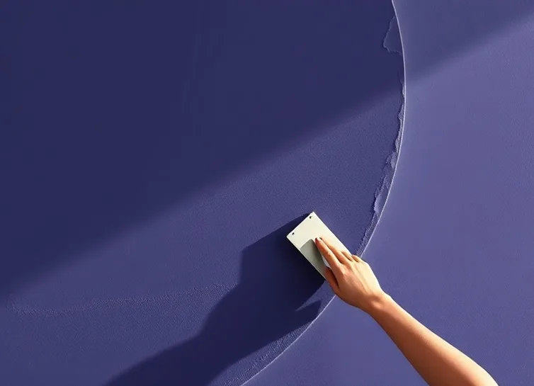 Application d'un enduit décoratif à la lisseuse sur un mur